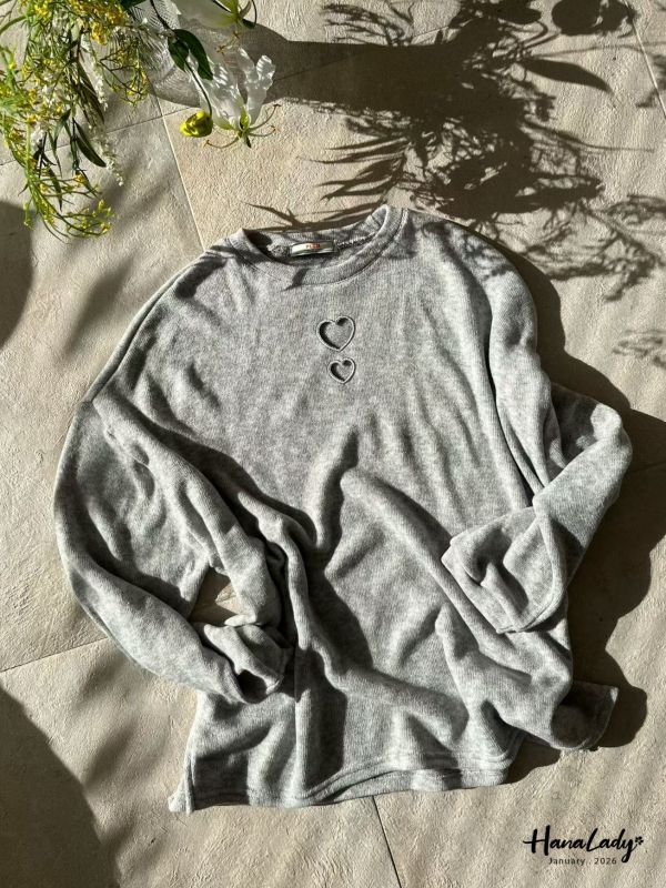 LEA15 簍空愛心OVERSIZE長版T 