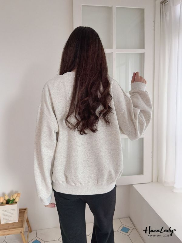 WJA18 狗狗塗鴉刺繡寬版大學T 