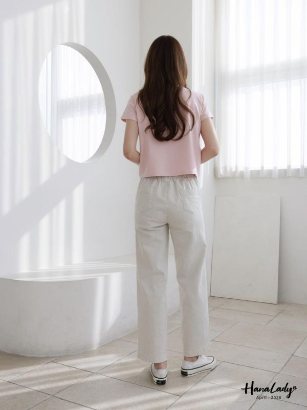 LFA34 經典直筒小開衩休閒褲 