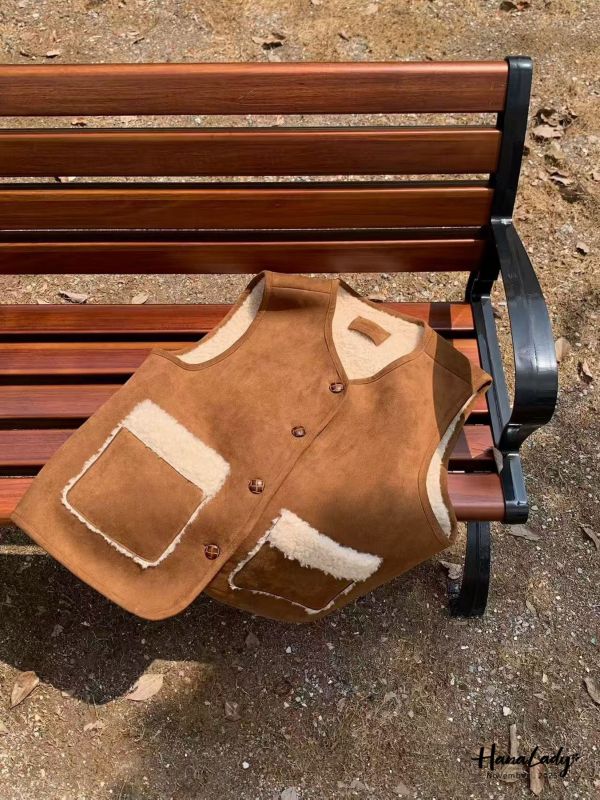 WJA55 超嫩Q麂皮羊羔毛背心 