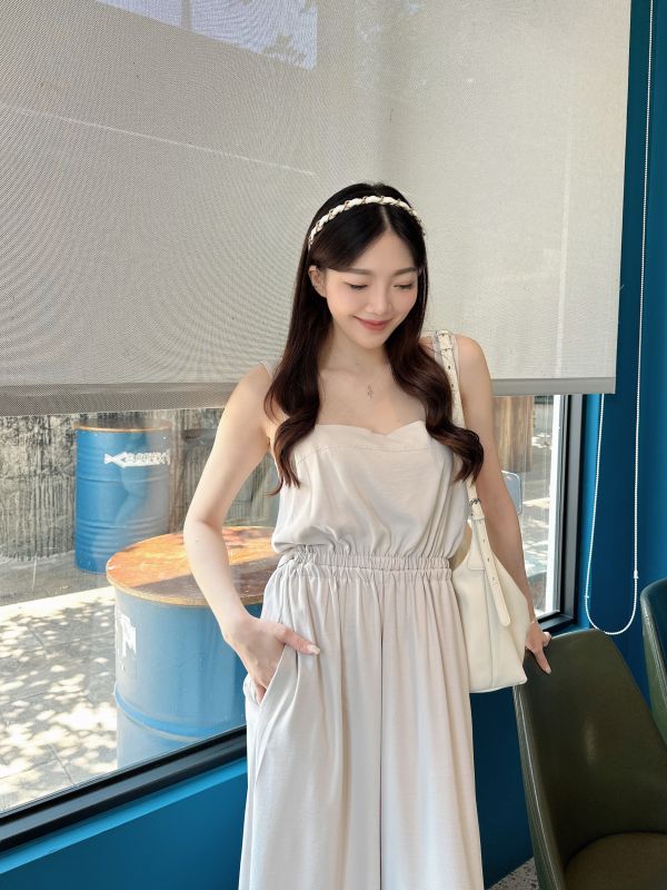 WWB11 親膚質感美背休閒連身褲 