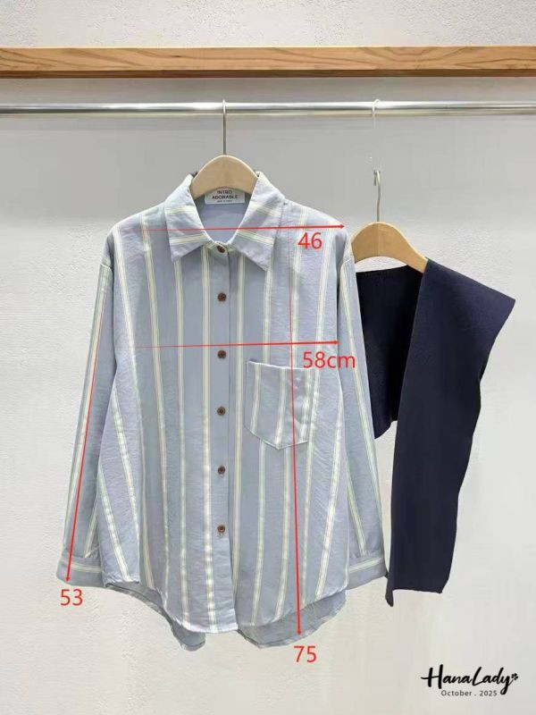 WTA13 超質感親膚披肩條紋衫 