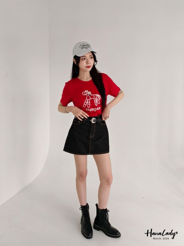 LSA25 親膚棉刺繡小馬奔跑T 