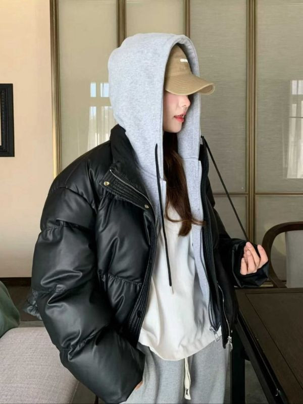 WQA81 休閒連帽假兩件麵包外套 