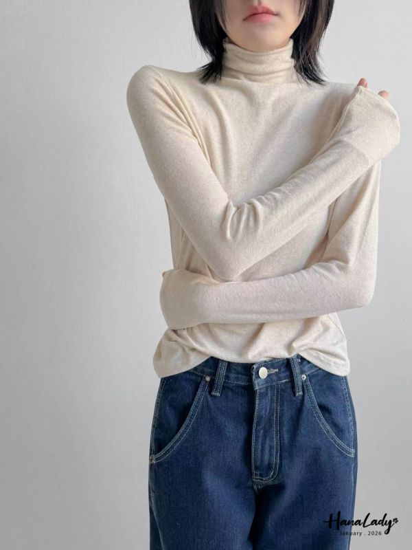 LEA73 純色立領親膚棉上衣 