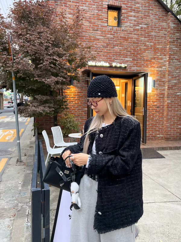 WQA35 超質感金蔥鬚邊小香風外 