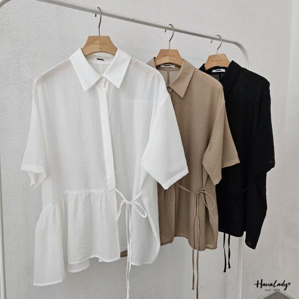 LFA51 好喜歡天絲料綁結設計上衣 