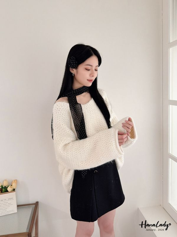 LEA48 休閒針織點點三件組 