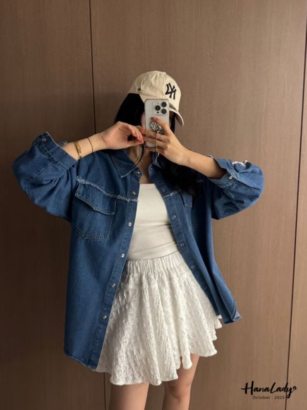 WTB26 休閒鬚邊單寧外 