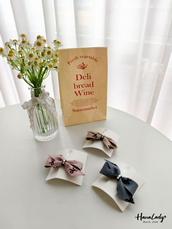 LSA73 水鑽蝴蝶結彈簧夾 