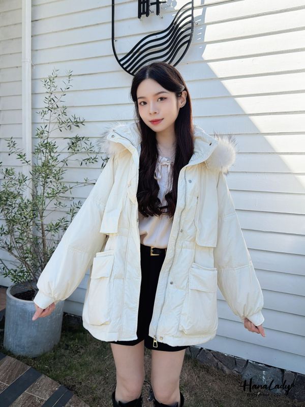 WJB43 必收狐狸毛鴨絨外套毛可拆 