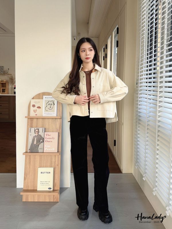 WQB14 必收最愛天鵝絨直筒褲 