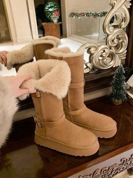 WQB54 可可愛愛釦帶設計雪靴 