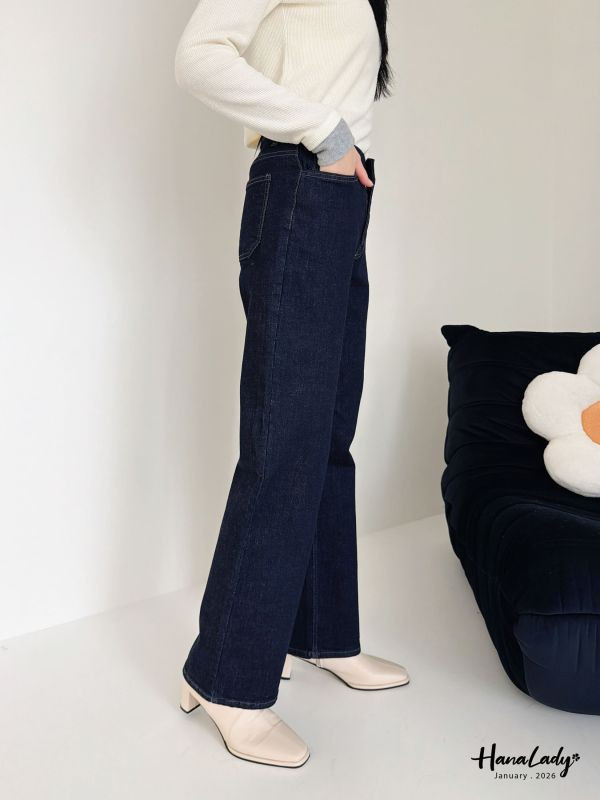 LEB15 最百搭的深藍色直筒丹寧褲 