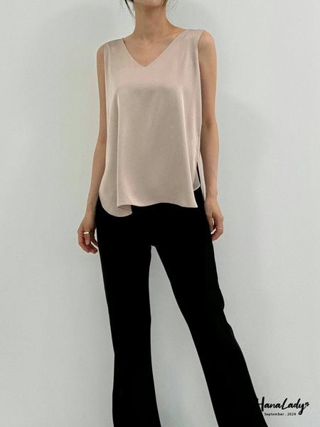 FKA15 百搭雙開衩絲滑背心 