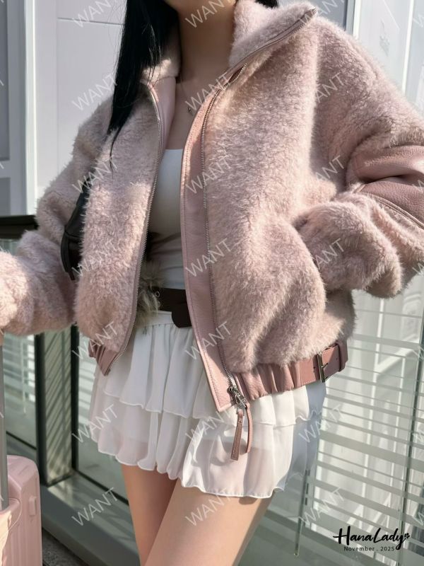 WJA42 冬天穿會超暖率性拼皮外 