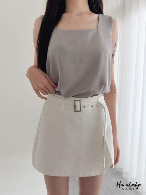 LFA46 簡約附腰帶百搭褲裙 