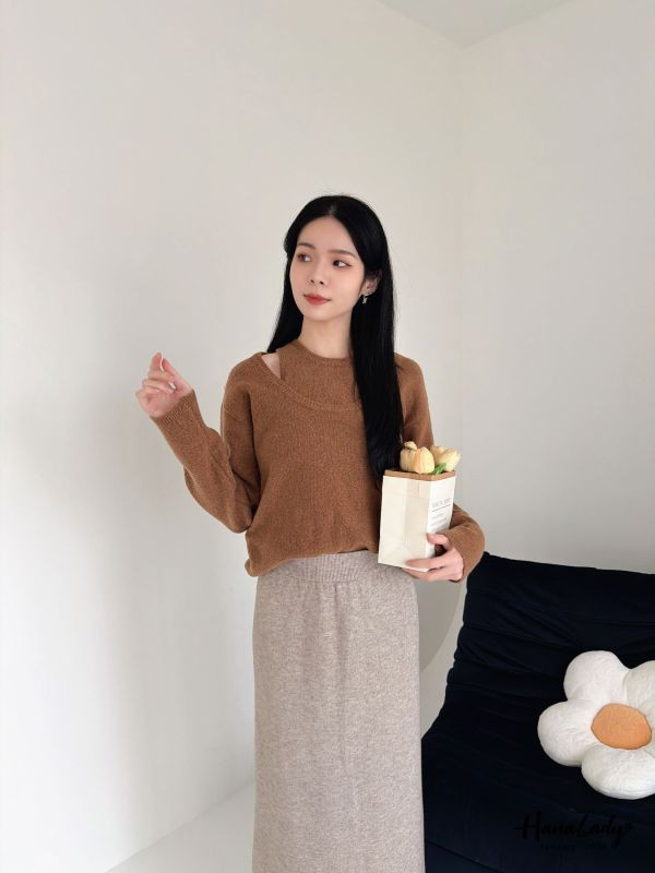 LEA94 純色兩件式針織上衣 