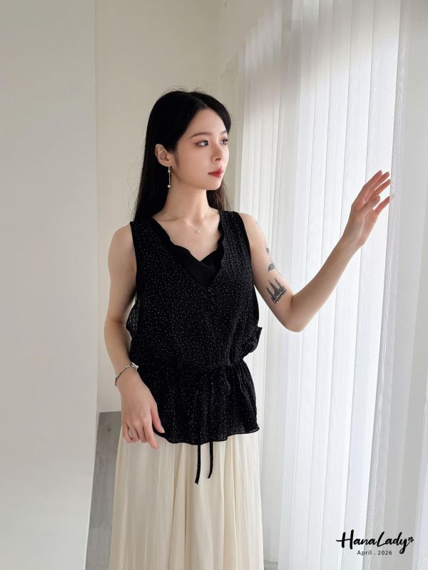 LFA24 浪漫點點綁結上衣 