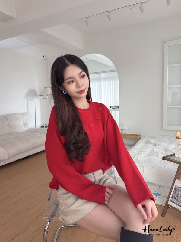 WJA31 超Q蝴蝶結針織上衣 