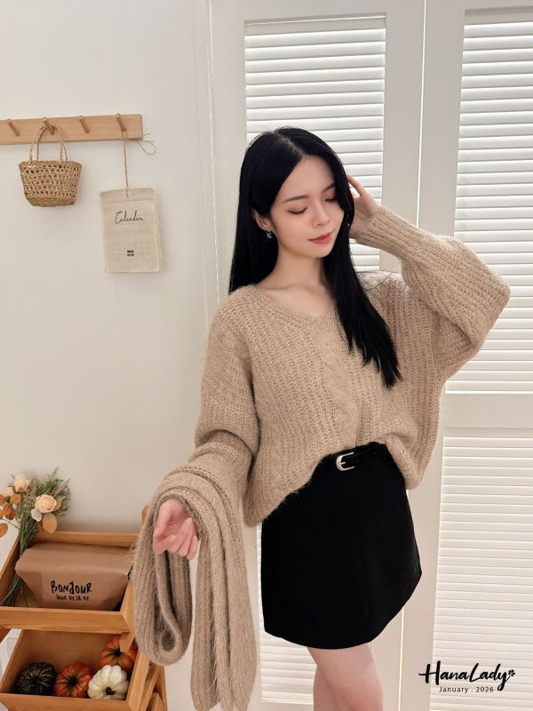 LEB08 附毛球腰帶棉絨褲裙 