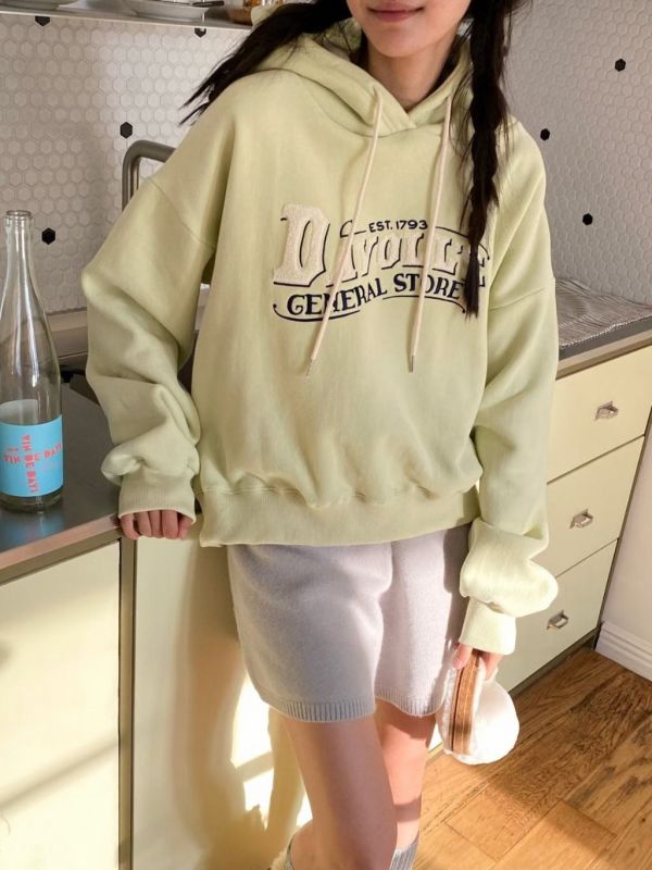 WQA01 羊羔毛字母馬卡龍刷毛帽T 