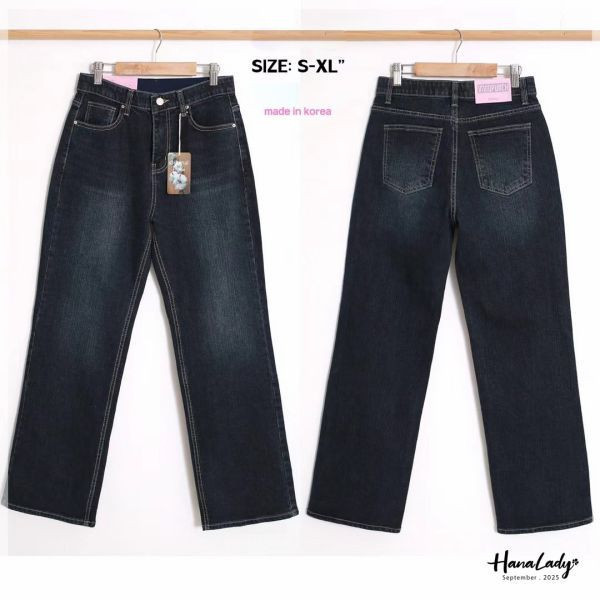 WKA64 非常顯瘦直筒微寬丹寧褲 