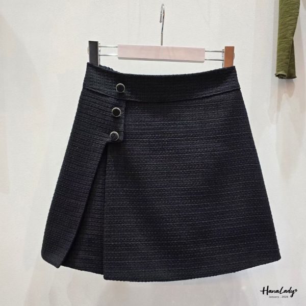 LEB07 精緻小香風開衩設計褲裙 