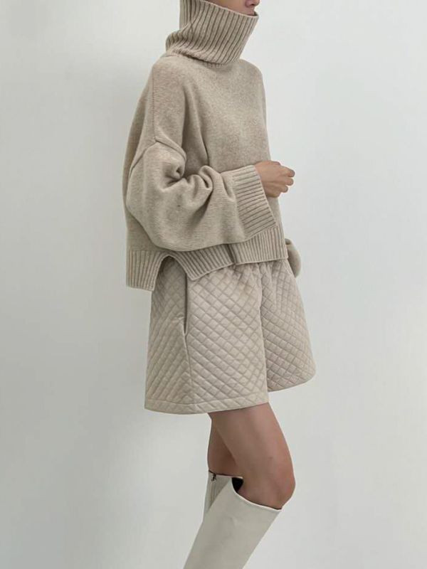 WQA70 簡約高領針織上衣 