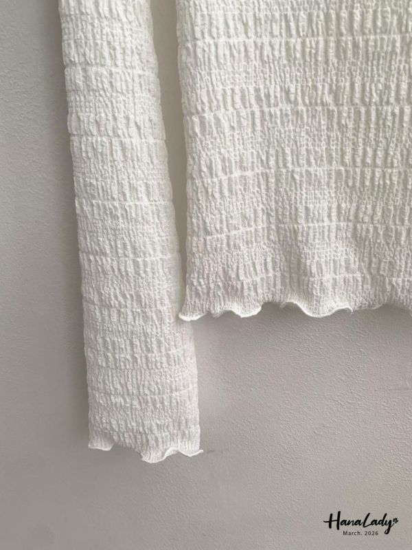 LSA57 微透拷克邊內搭上衣 