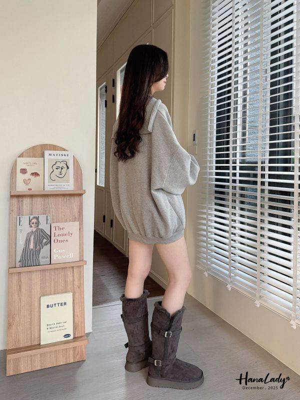 WQB54 可可愛愛釦帶設計雪靴 