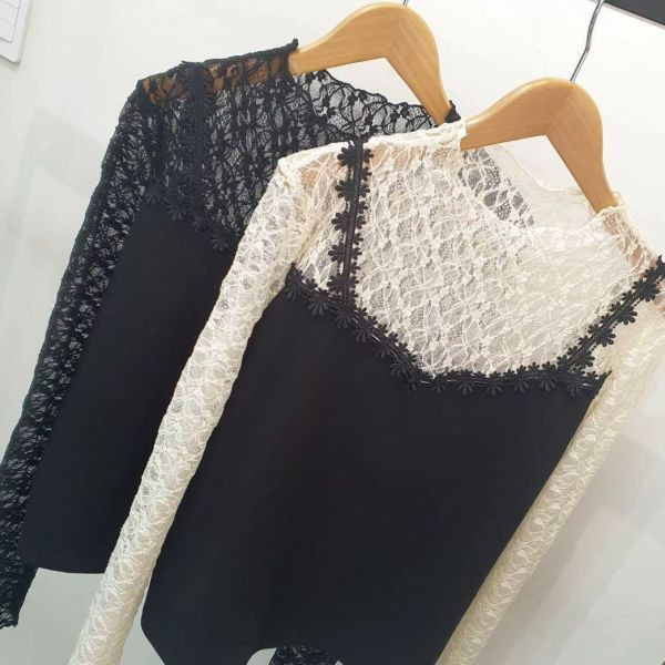 WQA10 雕花蕾絲馬甲線上衣 