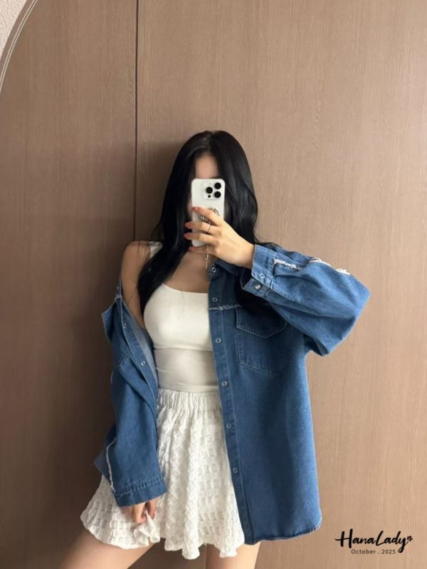 WTB26 休閒鬚邊單寧外 