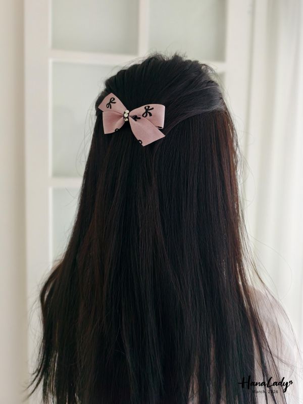 LSA73 水鑽蝴蝶結彈簧夾 