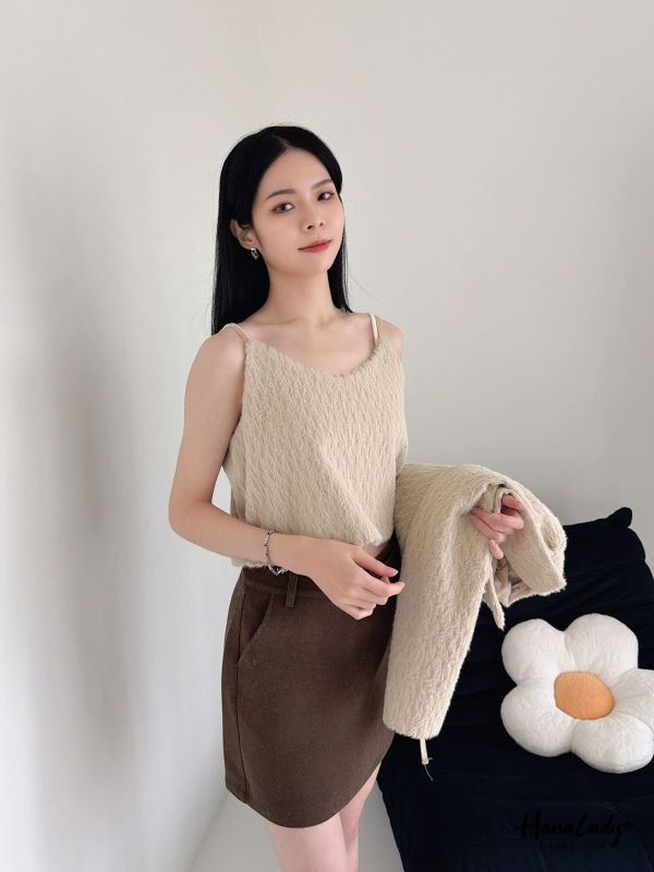 LEA38 高質感氣質毛絲兩件式上衣 