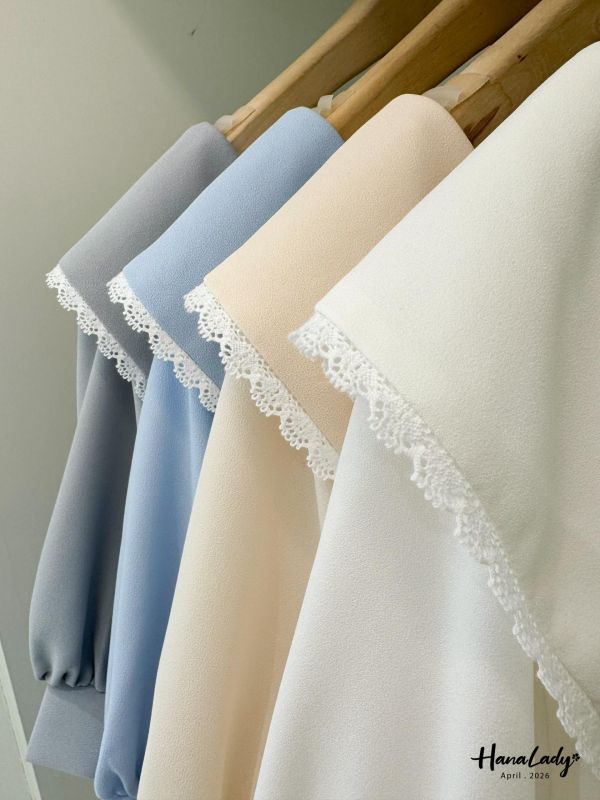 LFA11 甜美蕾絲邊翻領雪紡上衣 