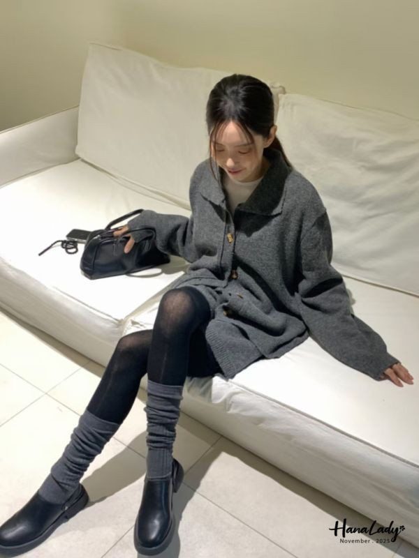 WJA48 簡約休閒琥珀排扣套裝 