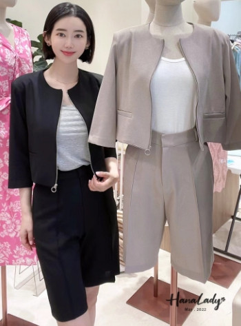 RWA27素面壓摺西裝七分褲 