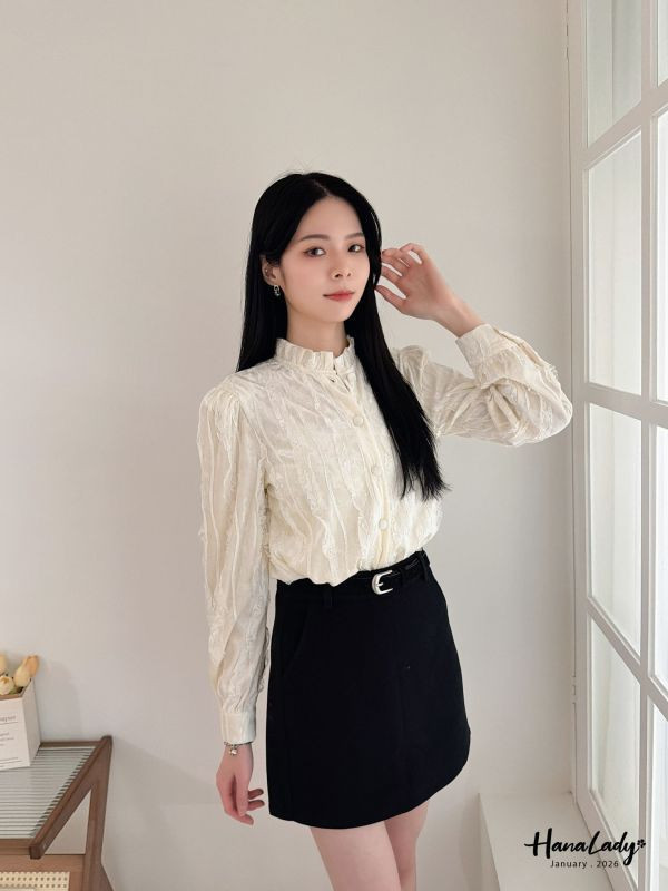 LEA43 極繁主義蕾絲絨布上衣 