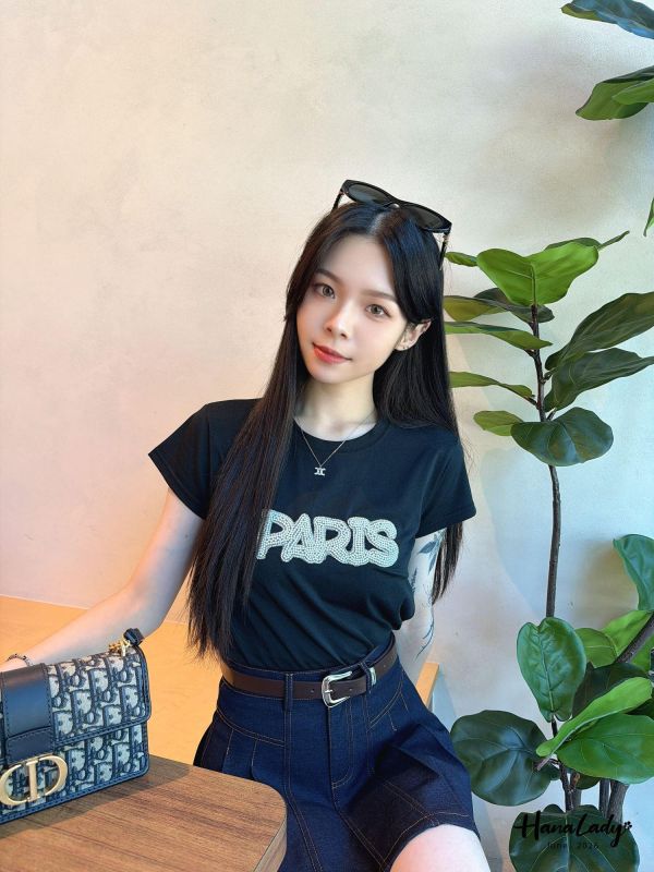 LLA91 珍珠鑽PARIS彈性T 