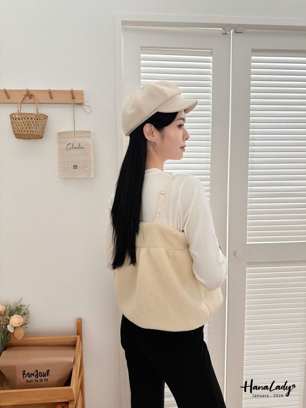 LEA82 兩件式熊寶寶棉絨上衣 