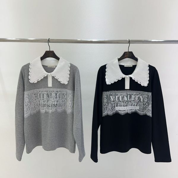 WQA33 層次三角蕾絲領上衣 