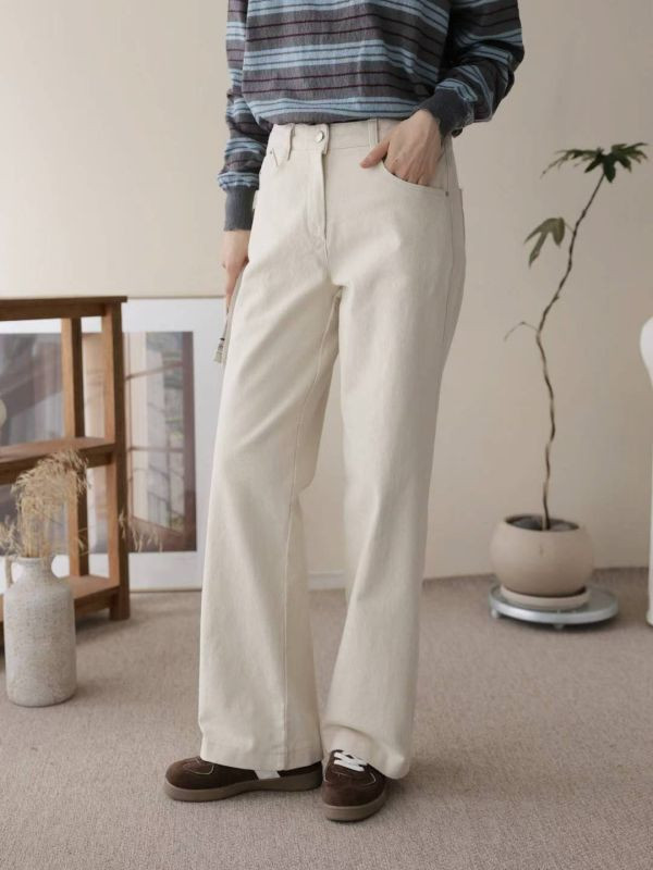 WQB66 挺版棉絨內磨毛直筒褲 