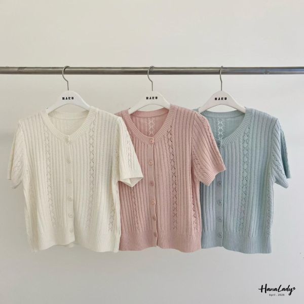 LFA68 坑條拼接麻花針織上衣 