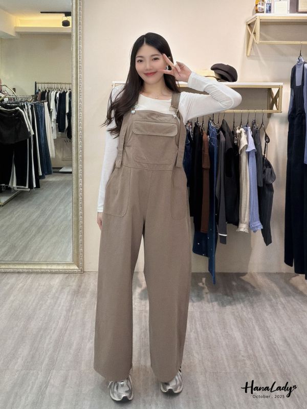 WTB32 親膚棉絨感吊帶褲 