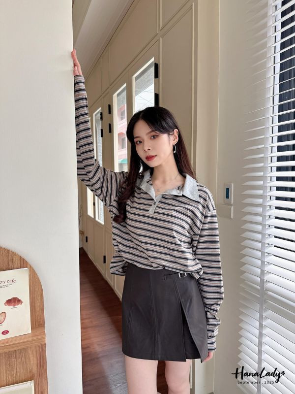 WKA30 秋冬配色休閒條紋衫 