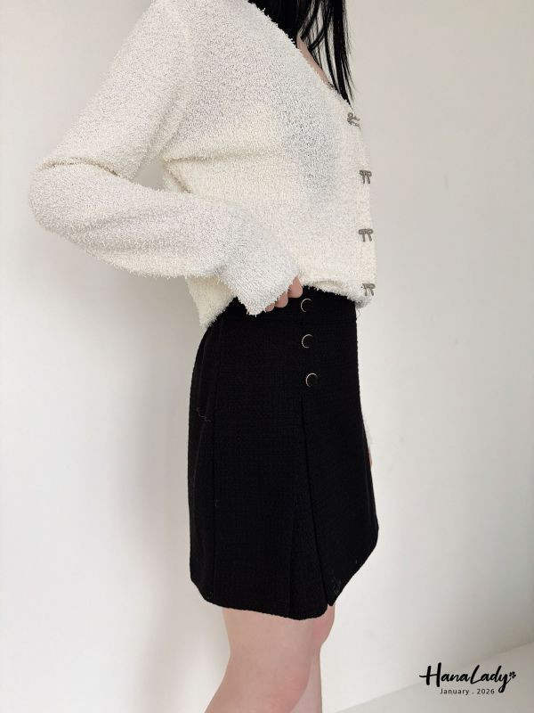 LEB07 精緻小香風開衩設計褲裙 