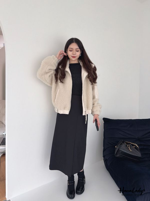 WJA86 氣質雙腰鍊開衩長裙 