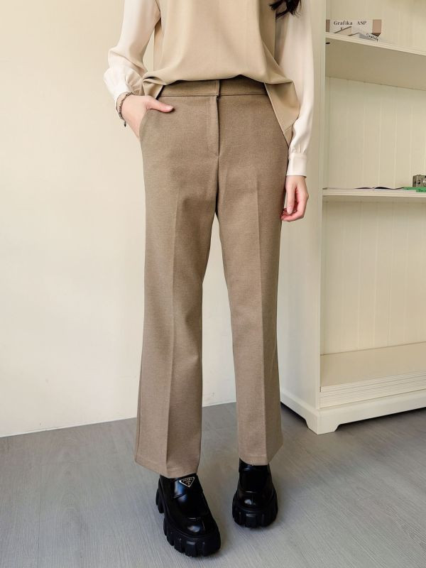 WQA55 暖呼呼毛料西裝喇叭褲 