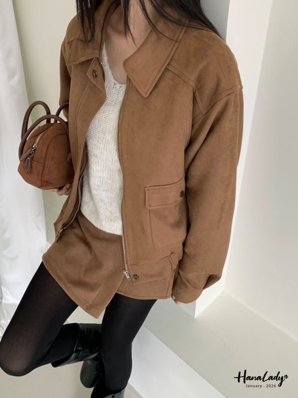 LEA84 高質感柔軟麂皮短外 